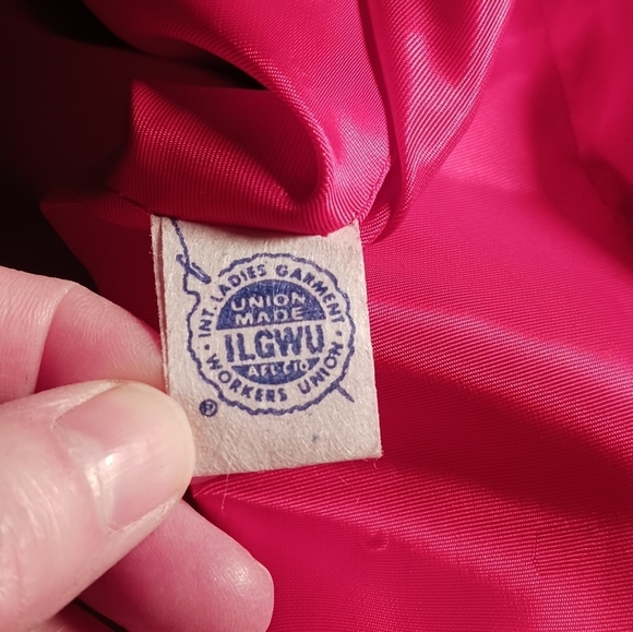 Vintage Tomato Red Blazer Union Label Pockets Wool Like Small / Medium - Picture 3 of 4